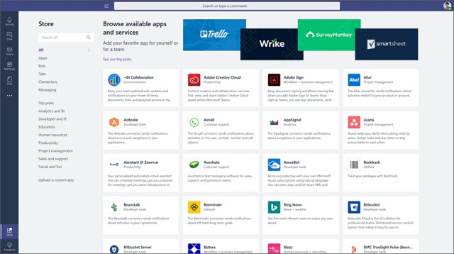 microsoft teams app store