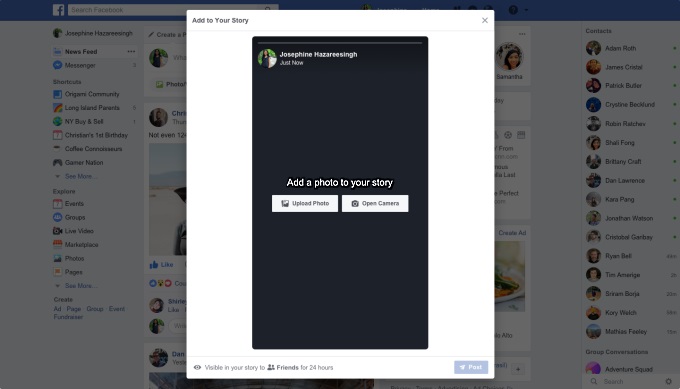 Facebook is Testing the Ability to Create and Upload Stories From Desktop