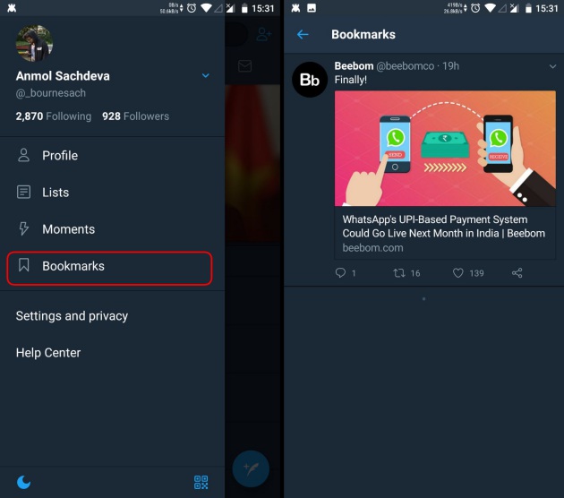 Twitter Starts Rolling Out 'Bookmarks' To Let Users Save Tweets For