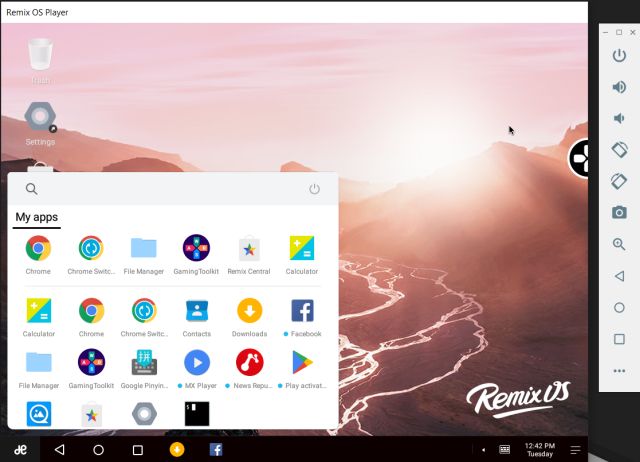 Remix OS Player interface