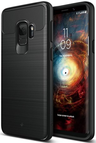 CHIHENG Slim Brushed Armor Rugged Defender Back Shell Shock-Absorption Galaxy S9 Case Dual Layer Protective Case Cover for Samsung Galaxy S9 Grey CA-330817 Card Slot