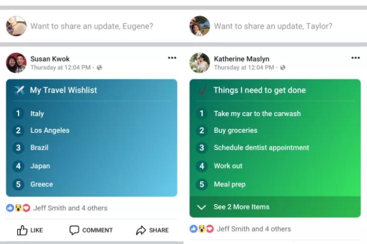 Facebook Lists Featured