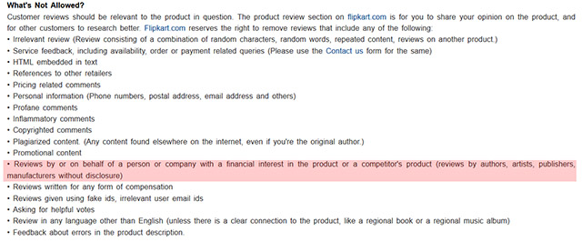 Flipkart Review Guidelines