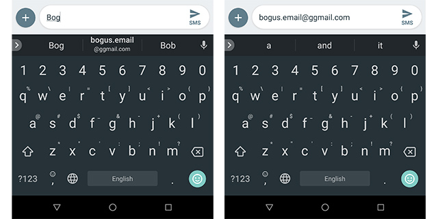 Gboard Email autocomplete