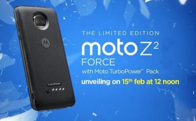 Moto Z2 Force with ShatterShield Display to Launch in India on February 15