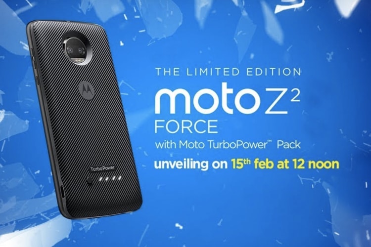 Moto Z2 Force with ShatterShield Display to Launch in India on February 15