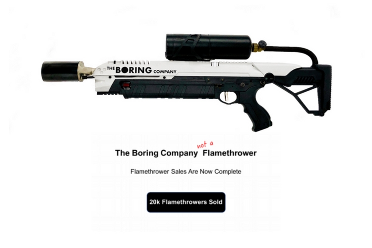 FREE Priority Shipping!! New Shop Made Boring Not-A-Flamethrower WHITE! 