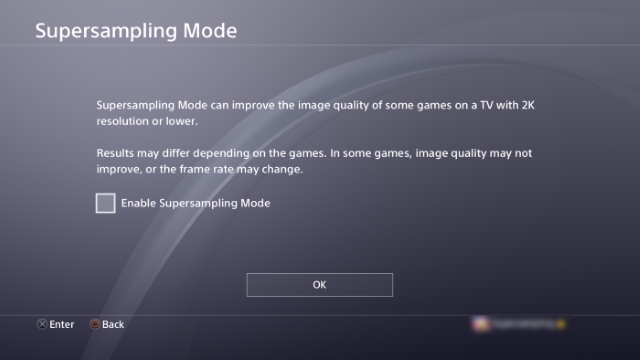 PS4 Firmware Update Supersampling