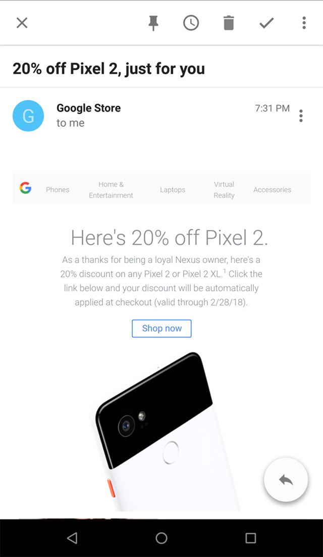 Pixel 2 Discount Offer