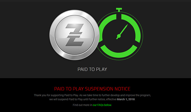 Razer Paid to Play Suspension