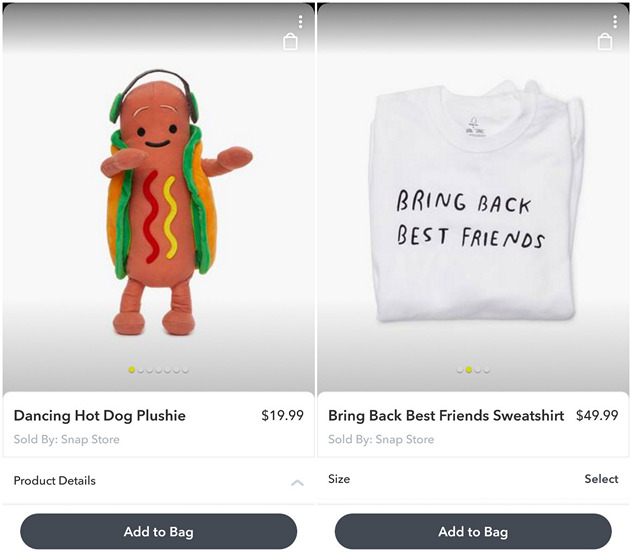 Newly Launched ‘Snap Store’ Brings In-App Merchandising to Snapchat