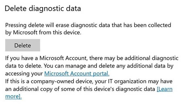 Windows 10 Delete Diagnostic Data