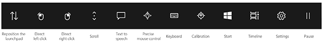 Windows 10 Eye control launchpad