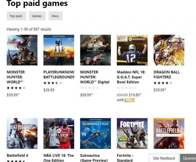 top paid xbox one games