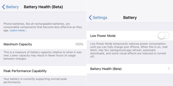 battery iOS