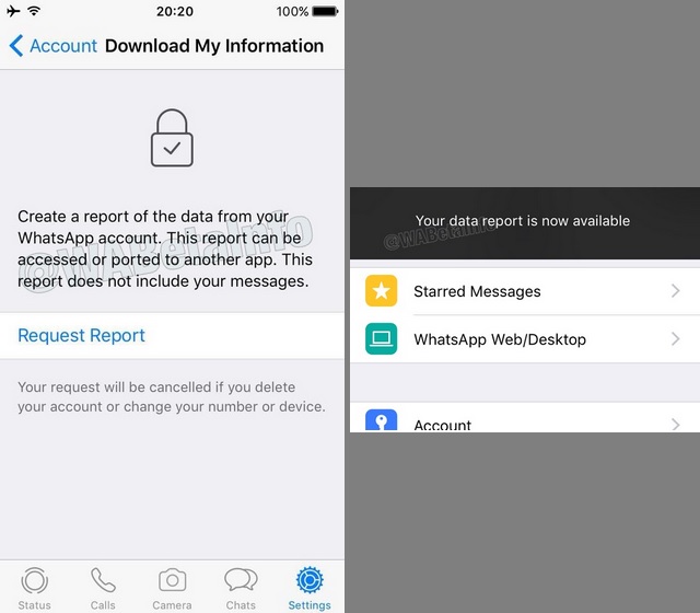 Downloading WhatsApp data