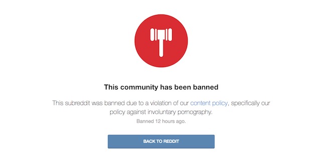 subreddit banned