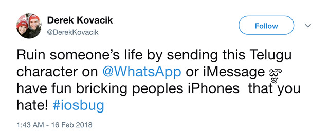 [Update: Fix is Out] People Need to Stop Using the Telugu Character to Crash iPhones