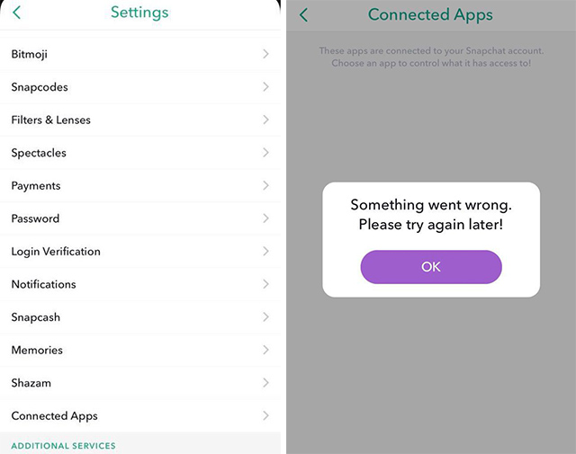 Delete Snapchat Connected Apps