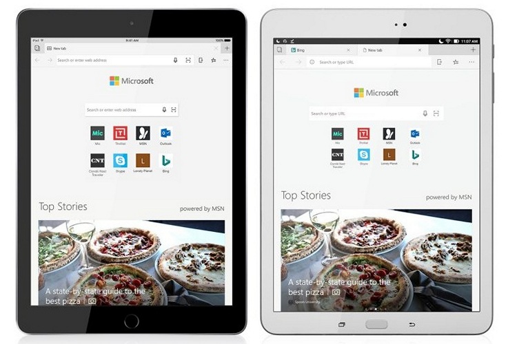 Microsoft Edge Tablets website