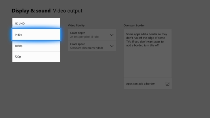 Xbox 1440p Support