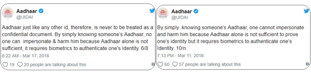 UIDAI Responds To Latest Aadhaar Leaks By Copy-Pasting Old Tweets