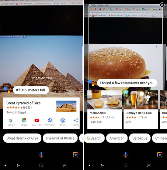 Google Lens on Samsung Galaxy S9, S8, and Note 8