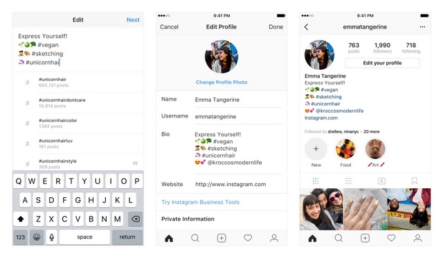 You Can Now Add Hashtags, Profile Links to Your Instagram Bio