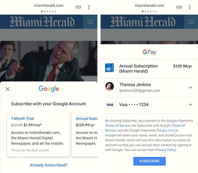 'Subscribe With Google' Gives You Seamless Access to Paywalled Publications