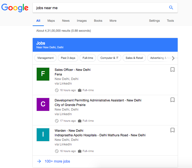 google jobs search 