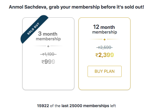 zomato gold subscription price