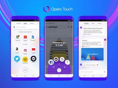 The New Opera Touch Mobile Browser Simplifies One-Handed Browsing, Brings Opera Flow Sync Feature
