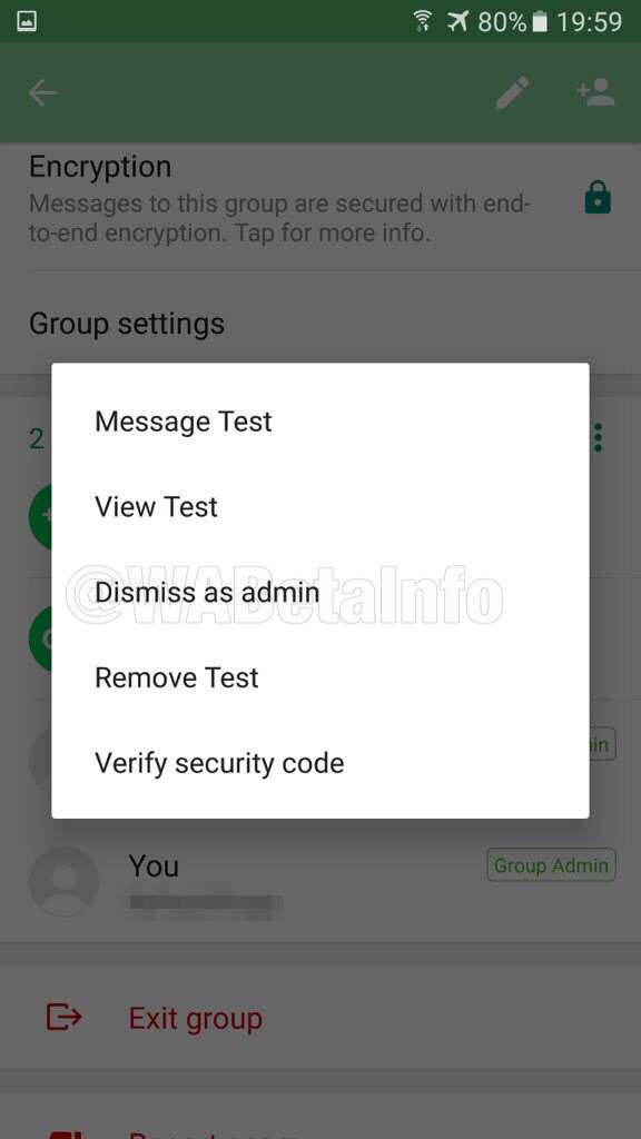 WhatsApp Dismiss Admin