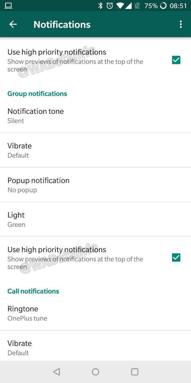 WhatsApp High Priority Notifications