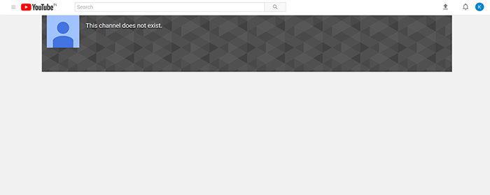 Youtube bug channel doesnt exist