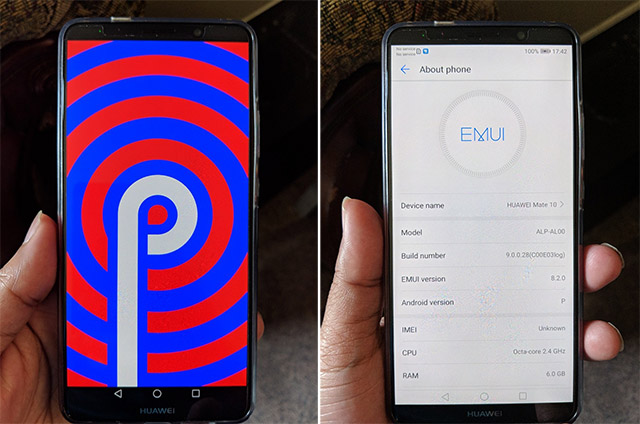 Android P Developer Preview Spotted Running on Huawei Mate 10 Pro