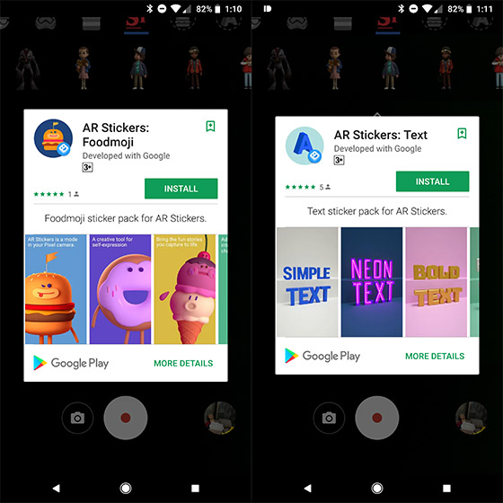 Foodmoji and Text AR Stickers on Google Pixel Smartphones Get Individual Apps 