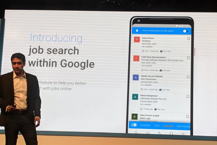 google jobs search launched in India
