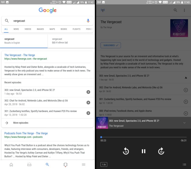 google podcast in search