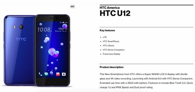 htc u12 verizon official page