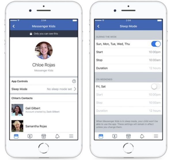 sleep mode messenger kids
