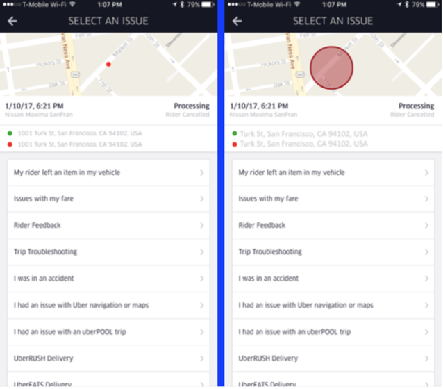 This is what driver are likely to see when they check their trip history (Image: Gizmodo)