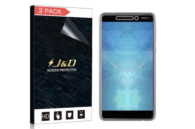 5. J&D 2-Pack Nokia 6.1 Screen Protector