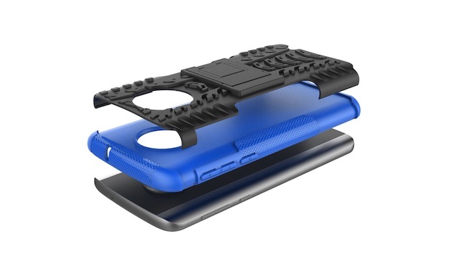 Moto G6 Plus Hülle Leder, Schutzhülle Brieftasche mit Kartenfach Klappbar Magnetisch Stoßfest Handyhülle Case für Motorola Moto G6Plus - LOYYO080498 Blau Lomogo