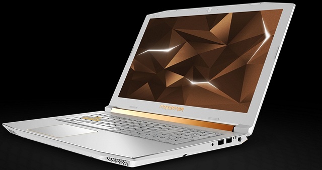 Acer Predator Helios 300 Gets a White-and-Gold Makeover with a Core i7+ CPU Upgrade