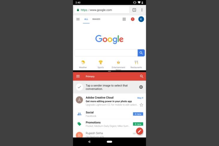 Android P Split Screen Featured