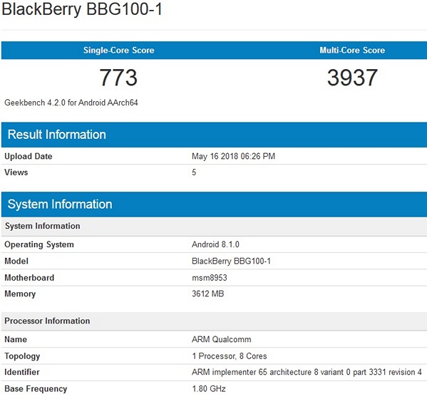 Possible BlackBerry Key2 and Key2 Lite Spotted on Geekbench
