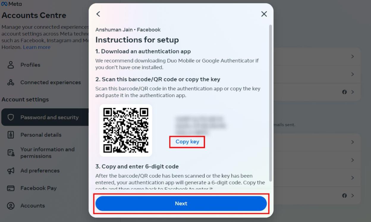 Copy Authentication App Keys