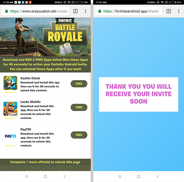 Fortnite Palsu untuk Iklan Android Terlihat di Beranda YouTube