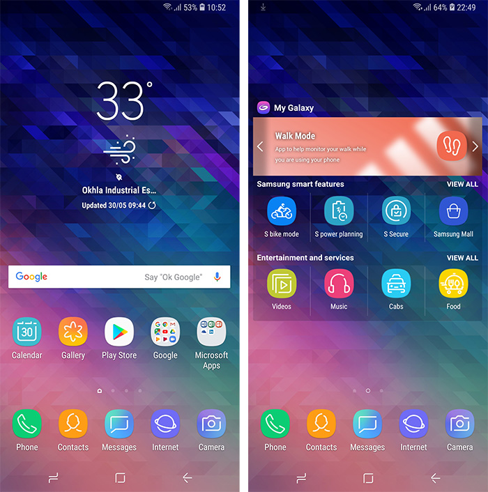 Samsung Galaxy A6 Plus UI
